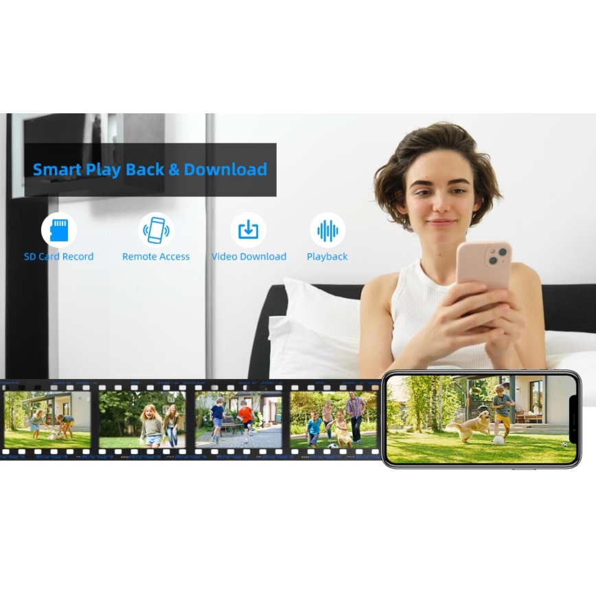 Immax NEO 07825L - Pametna spoljna kupolasta kamera sa senzorom 5 MP 230 V IP66 TUYA Wi-Fi