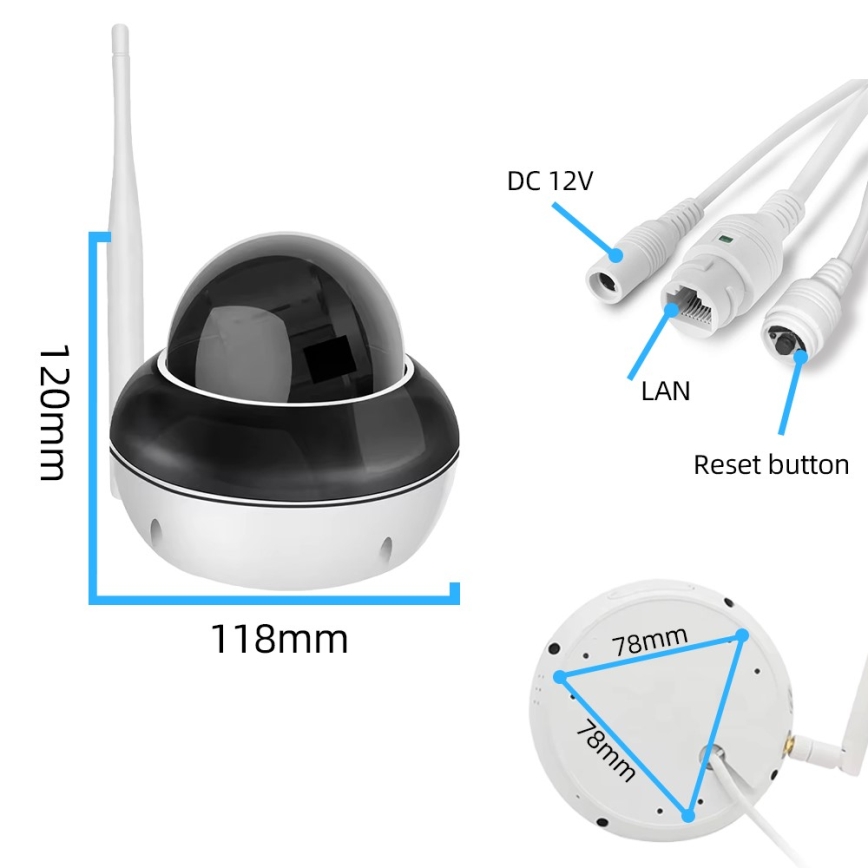 Immax NEO 07825L - Pametna spoljna kupolasta kamera sa senzorom 5 MP 230 V IP66 TUYA Wi-Fi