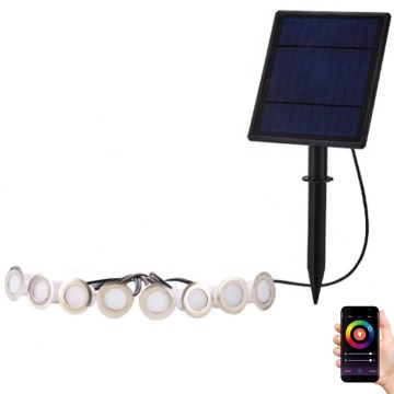 Immax NEO 07905L - LED RGB prigušiva solarna lampa ESTRELAS 8xLED/0,25W/5V IP65 Tuya 2200 mAh