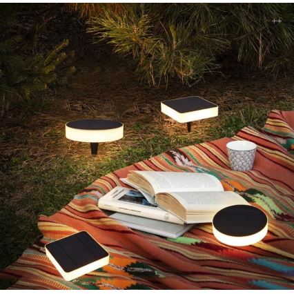 Immax NEO 07910L - RGB LED prigušiva solarna svetiljka sa senzorom NEO LITE LED/1W/5V, okrugla, IP54, Tuya, 1300 mAh