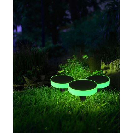 Immax NEO 07910L - RGB LED prigušiva solarna svetiljka sa senzorom NEO LITE LED/1W/5V, okrugla, IP54, Tuya, 1300 mAh
