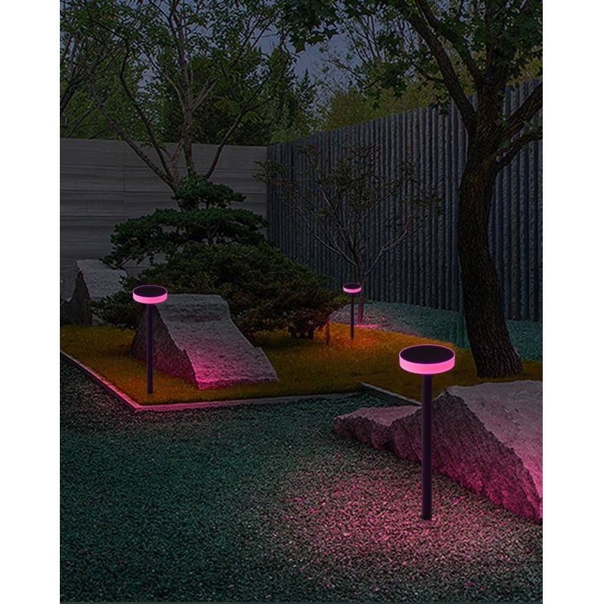 Immax NEO 07910L - RGB LED prigušiva solarna svetiljka sa senzorom NEO LITE LED/1W/5V, okrugla, IP54, Tuya, 1300 mAh