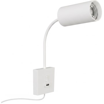 Immax NEO 08296L - Zidna lampa sa USB PUNTO 1xGU10/9W/230V bela