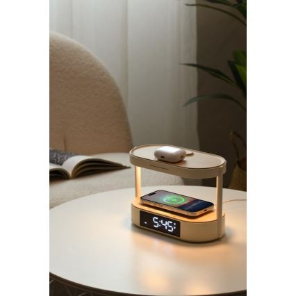 Immax NEO 09111L - LED prigušiva stona lampa sa budilnikom i punjenjem TRIPLE DOCK LED/1,5W/5V