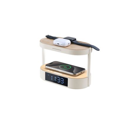 Immax NEO 09111L - LED prigušiva stona lampa sa budilnikom i punjenjem TRIPLE DOCK LED/1,5W/5V