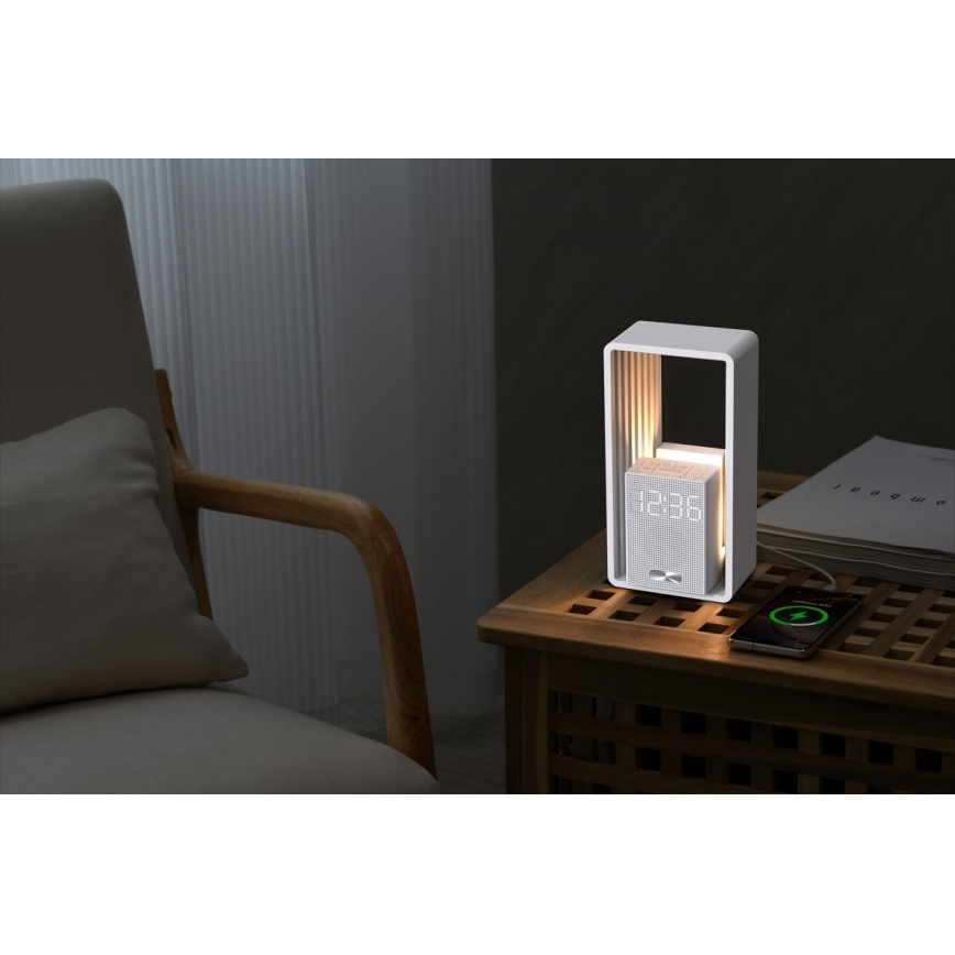 Immax NEO 09113L - LED stona lampa sa budilnikom i mogućnošću punjenja CALM LED/3,5W/5V
