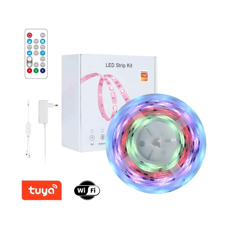 Immax NEO 07734L - LED RGB prigušiva digitalna traka NEO LITE LED/18W/230V 5m MUSIC IP65 Wi‑Fi Tuya + daljinski upravljač