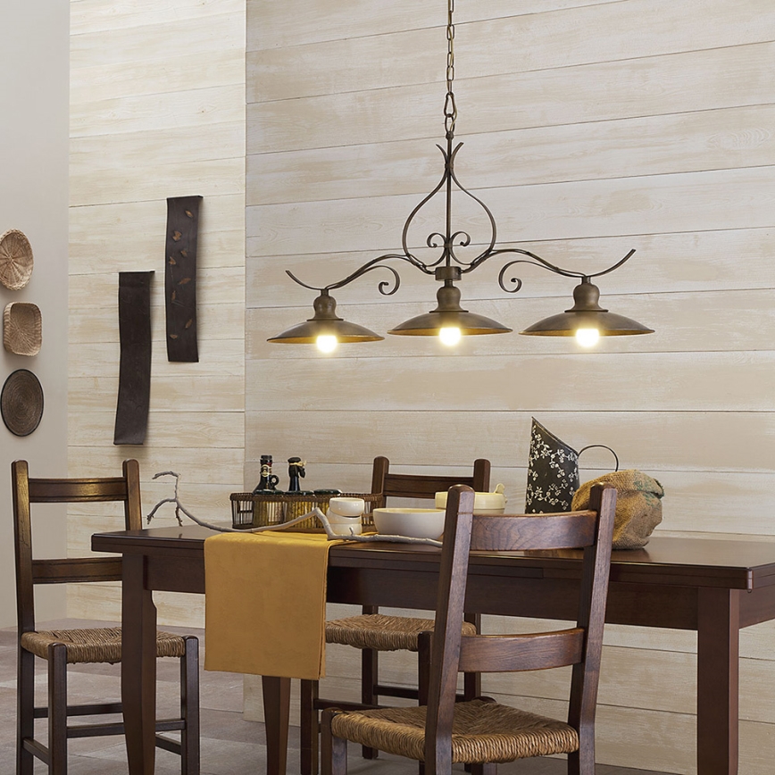 INCANTI 02-759 - Luster na lancu LENA 3xE27/42W/230V