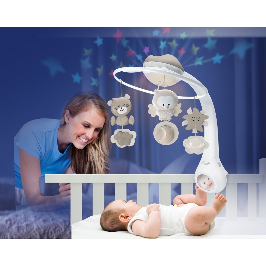 Infantino - Muzička vrteška za krevetić 3 u 1 3xAAA braon