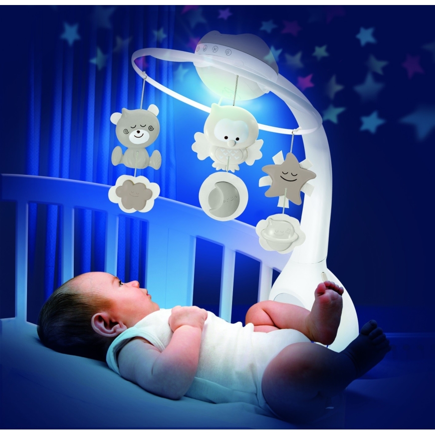 Infantino - Muzička vrteška za krevetić 3 u 1 3xAAA braon