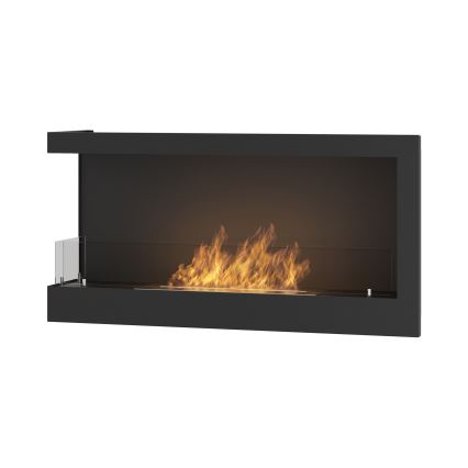 InFire - Crni ugaoni BIO kamin 45x90 cm 3kW