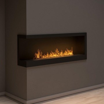 InFire - Ugaoni bio kamin 45x120 cm, 3 kW, crni