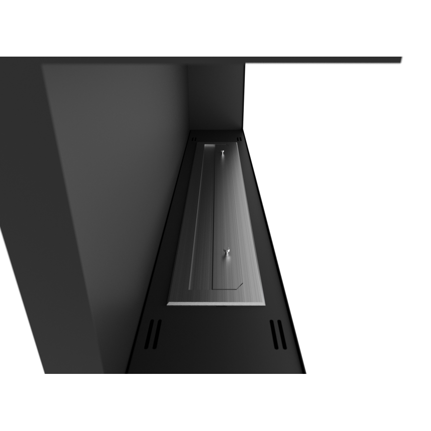InFire - Ugaoni bio kamin 45x120 cm, 3 kW, crni