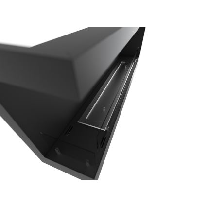 InFire - Ugaoni bio kamin 45x120 cm, 3 kW, crni