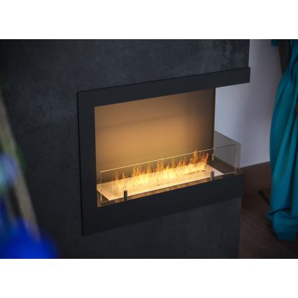 InFire - Ugaoni bio kamin 45x60 cm 3kW crni