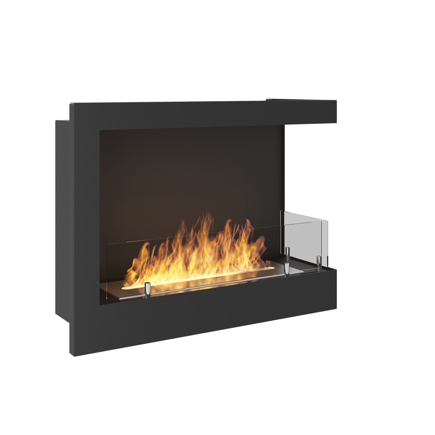 InFire - Ugaoni bio kamin 45x60 cm 3kW crni