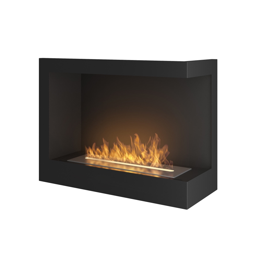 InFire - Ugaoni bio kamin 45x60 cm 3kW crni