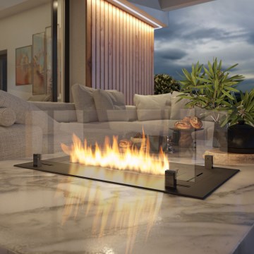 InFire - Ugradni bio kamin 8,5x80 cm 3,5kW crne boje