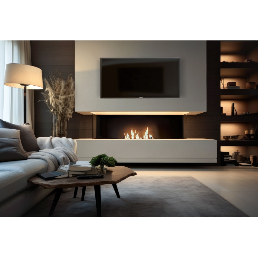 InFire - Ugradni bio kamin 8,5x80 cm 3,5kW crne boje