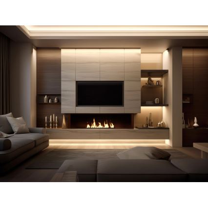 InFire - Ugrađeni bio kamin 7,5 x 100 cm, 6 kW, crni