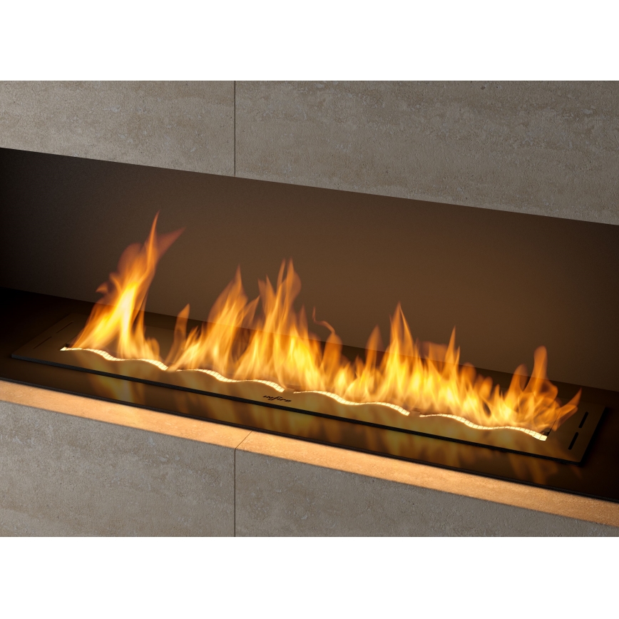 InFire - Ugrađeni bio kamin 7,5 x 100 cm, 6 kW, crni