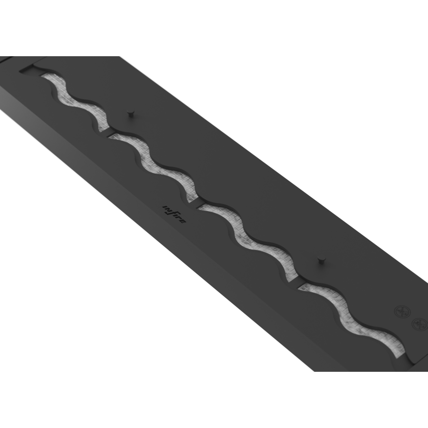 InFire - Ugrađeni bio kamin 7,5 x 100 cm, 6 kW, crni
