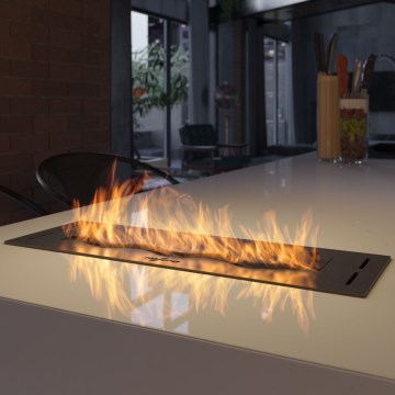 InFire - Ugrađeni bio kamin 7,5x50 cm 3,5kW crna