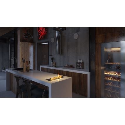 InFire - Ugrađeni bio kamin 7,5x50 cm 3,5kW crna