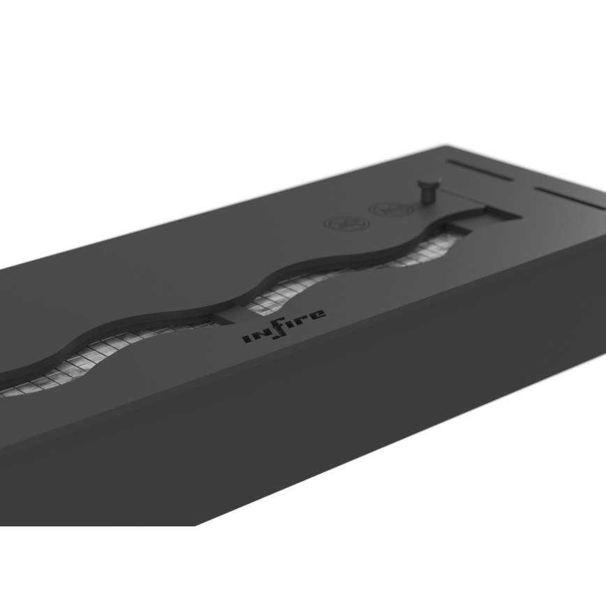 InFire - Ugrađeni bio kamin 7,5x50 cm 3,5kW crna
