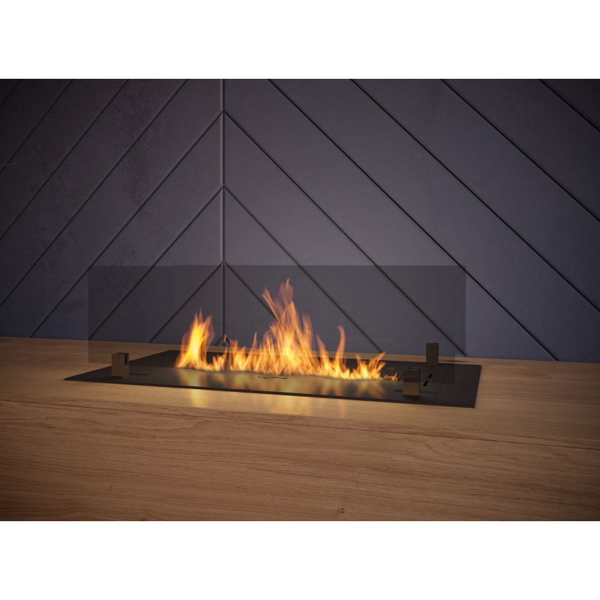 InFire - Ugrađeni bio kamin 8,5x60 cm 3,5kW crna