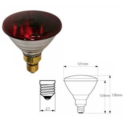 Infracrvena grejna sijalica sa debelim staklom PHILIPS PAR38 E27/150W/230V