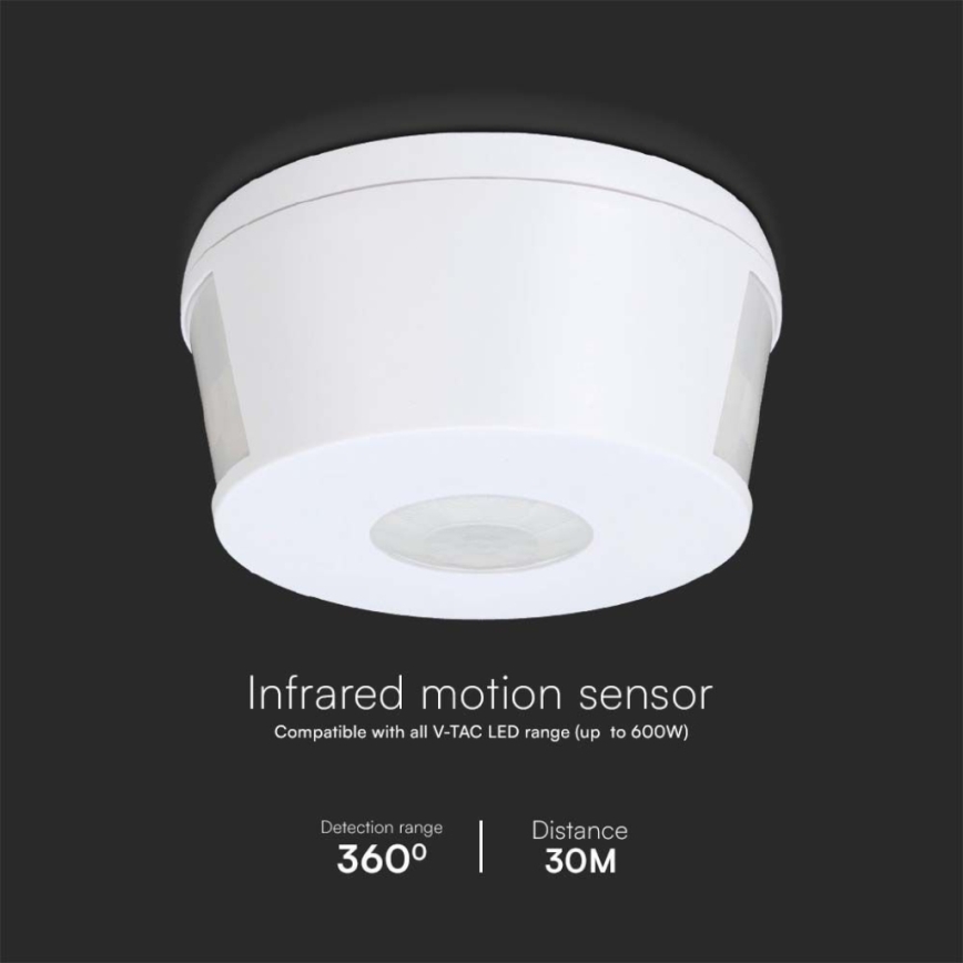Infracrveni senzor pokreta 360° 230V, beo