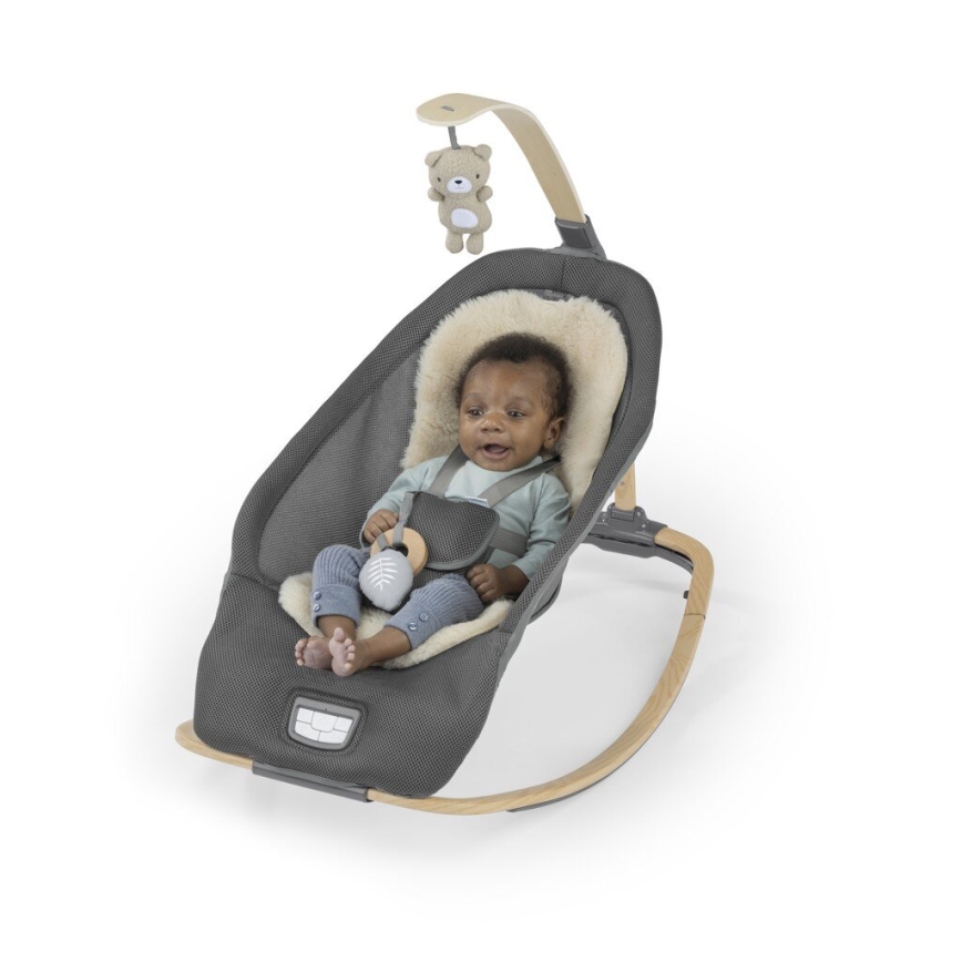 Ingenuity - Dečija vibrirajuća ležaljka sa melodijom EVERY SEASON WESLEY 3xC siva