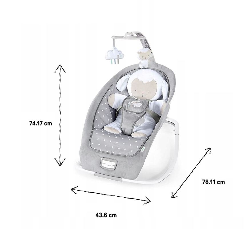 Ingenuity - Dečja ljuljaška sa melodijom CUDDLE LAMB 3xLR14