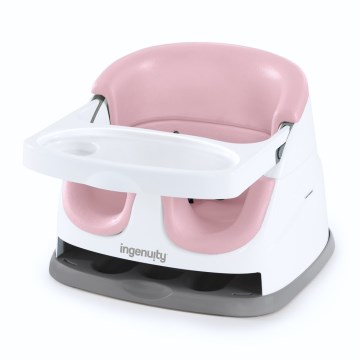 Ingenuity - Jastuk za trpezarijsku stolicu 2u1 BABY BASE ružičasta