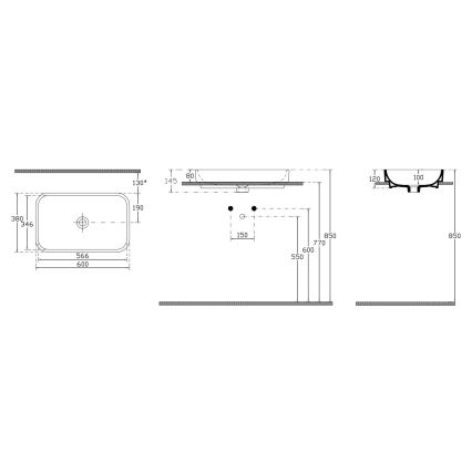 Isvea - Nadgradni umivaonik AQUA 60x38 cm keramika/bela