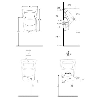 Isvea - Pisoar PURITY beli