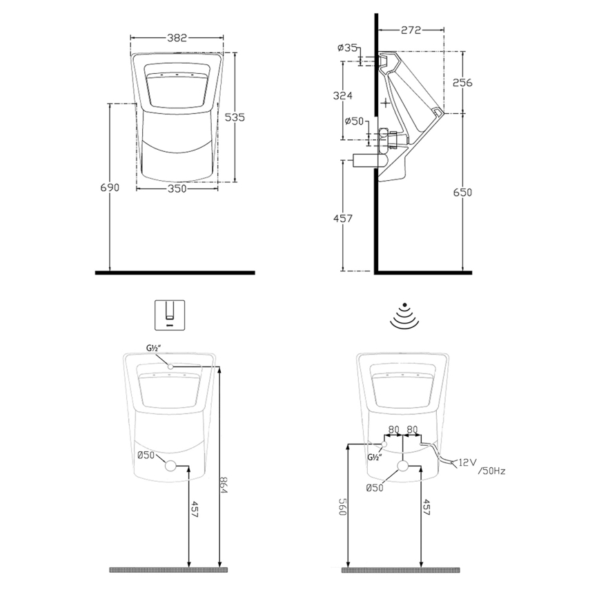 Isvea - Pisoar PURITY beli