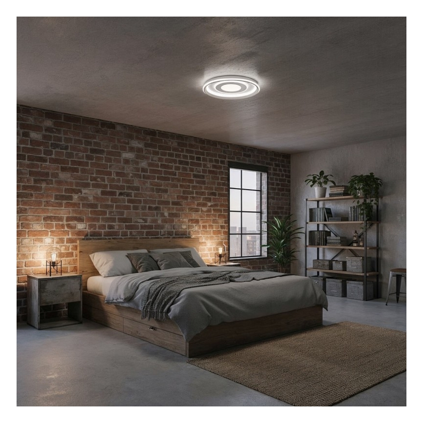 ITALUX - LED prigušiva plafonska svetiljka SIMNI LED/55W/230V 3000-6500K prečnika 50 cm bela + daljinski upravljač