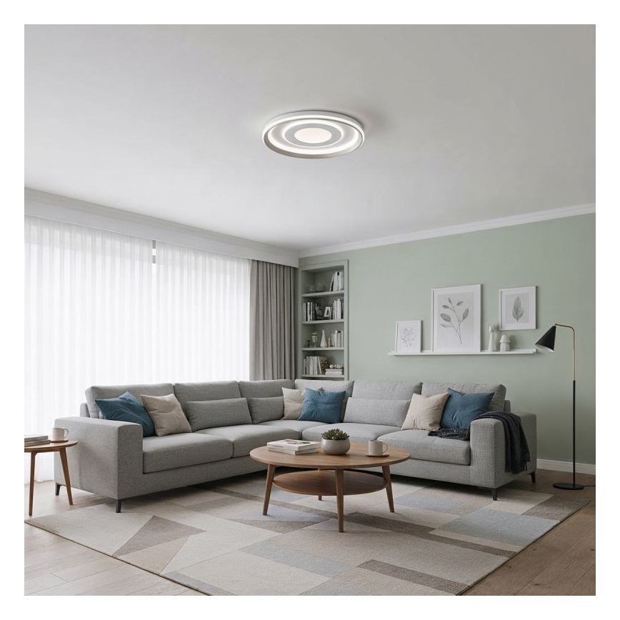 ITALUX - LED prigušiva plafonska svetiljka SIMNI LED/55W/230V 3000-6500K prečnika 50 cm bela + daljinski upravljač