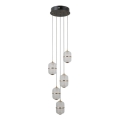 ITALUX - LED luster na sajli ALANI 5xLED/5,6W/230V 3000K crna/zlatna