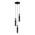 ITALUX - Luster na sajli ISIDORA 3xGU10/25W/230V crna/bronza