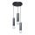 ITALUX - Luster na sajli MACERA 3xE27/40W/230V crna