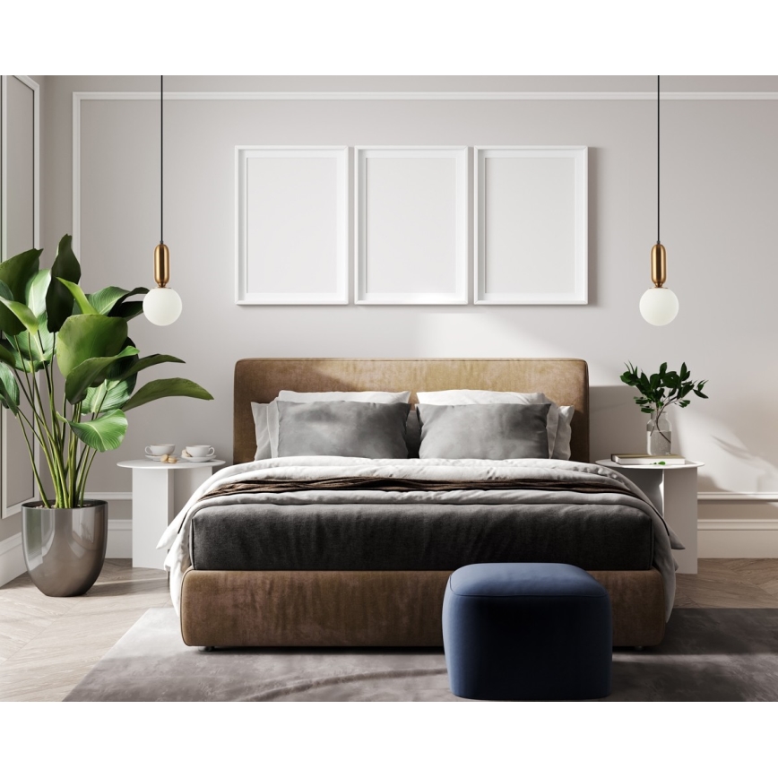 ITALUX - Luster na sajli ALDEVA 1xE27/40W/230V, prečnik 15 cm, bronza