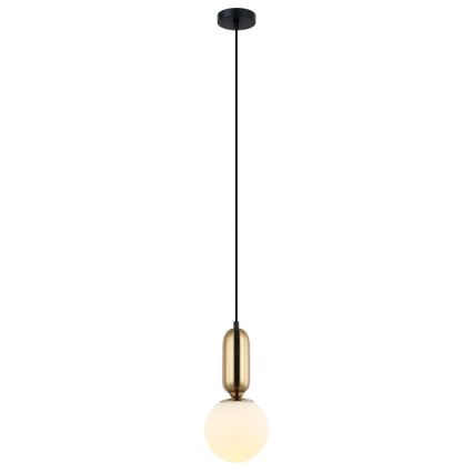 ITALUX - Luster na sajli ALDEVA 1xE27/40W/230V, prečnik 15 cm, bronza