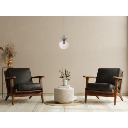 ITALUX - Luster na sajli FANDA 1xE27/40W/230V zlatna/zadimljeno-siva