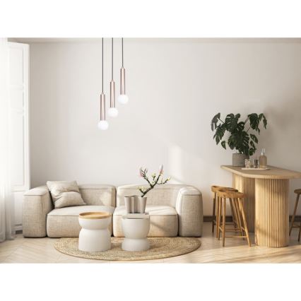 ITALUX - Luster na sajli FILANO 3xG9/5W/230V ružičasto-zlatna