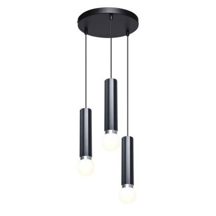 ITALUX - Luster na sajli MACERA 3xE27/40W/230V crna