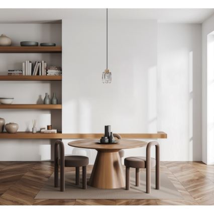 ITALUX - Luster na sajli TORNO 1xE14/40W/230V crna/zlatna