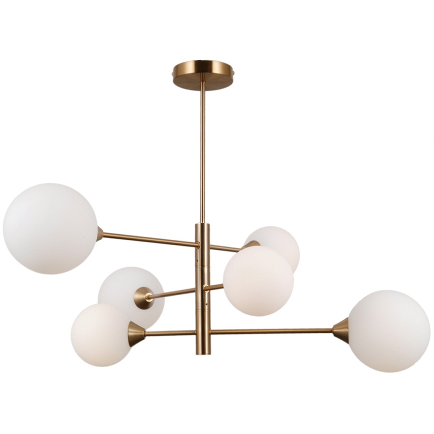 ITALUX - Luster na stalku EVORA 6xG9/5W/230V mesing